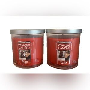Yankee Candle Kitchen Spice Small 7 Oz Ounce Tumbler Candles Set Pair NEW